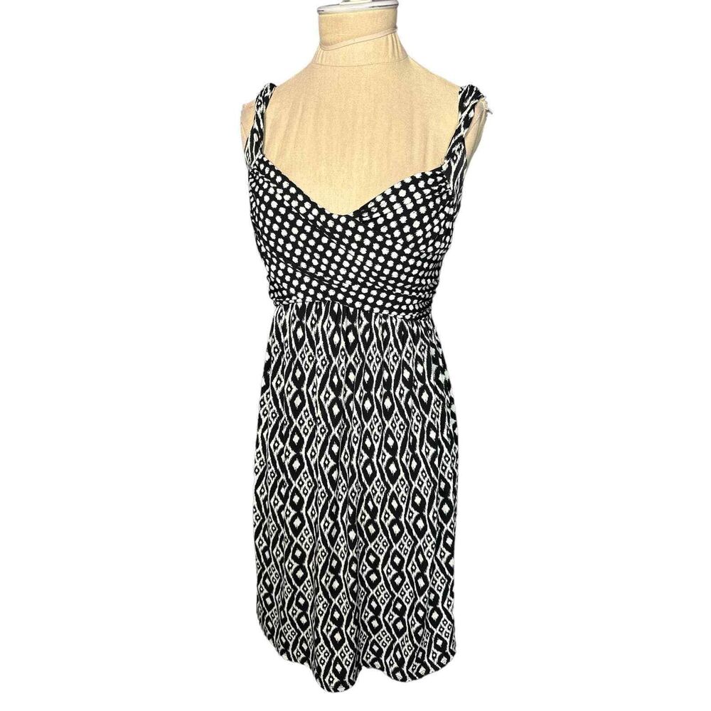 Max Studio Black & White Geometric Printed Cocktail Party Going Out dress Size S